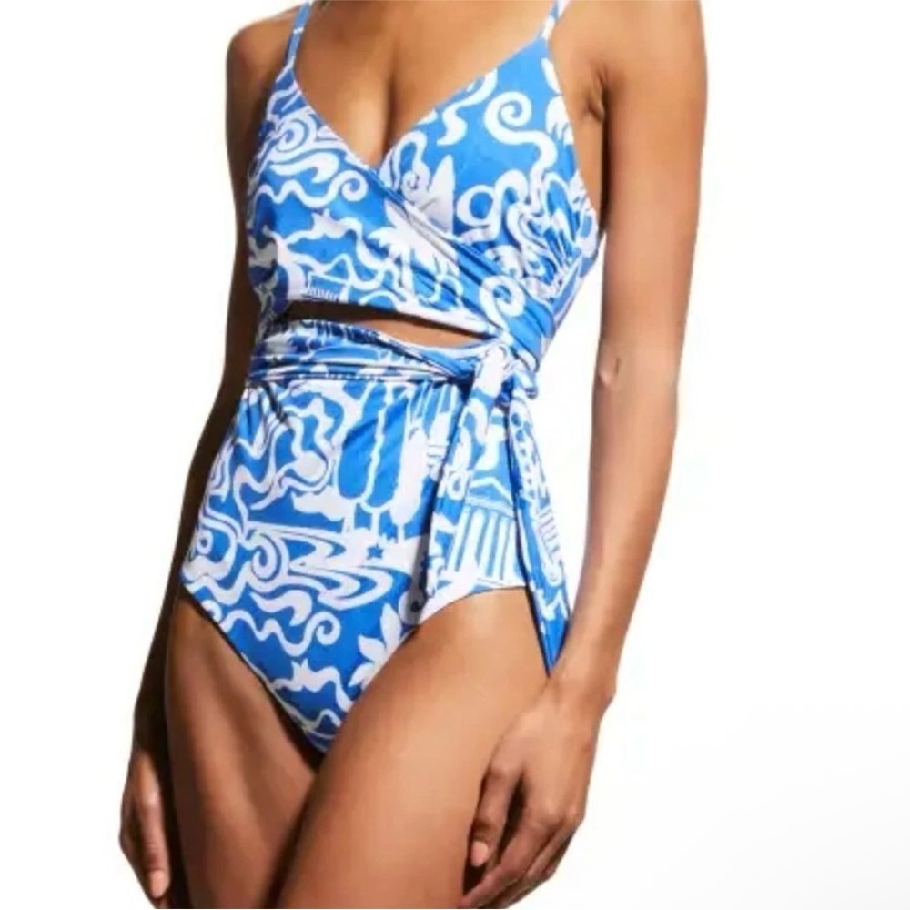 Mara Hoffman Isolde Wrap One-Piece Swimsuit XS NWT - Picture 2 of 16
